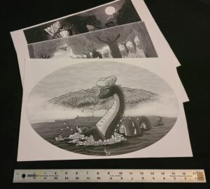 Cryptid trio Posters: Mothman, Bigfoot, Nessie